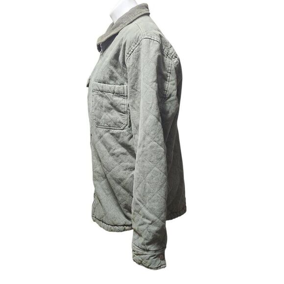 Pacsun Quilted chore coat olive drab green pockets zip front size Large cotton - Picture 2 of 9